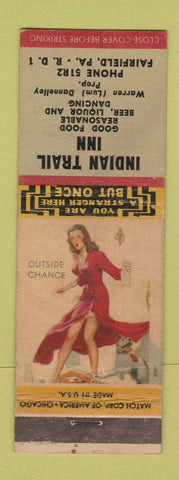 Matchbook Cover - Indian Trail Inn Fairfield PA pinup WEAR