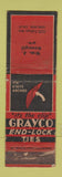 Matchbook Cover - Grayco End Lock Ties Oakland CA CROWN WORN