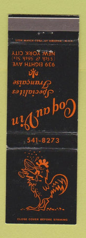 Matchbook Cover - Coq au Vin French Restaurant New York City