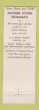 Matchbook Cover - Southern Kitchen Restaurants Dallas TX