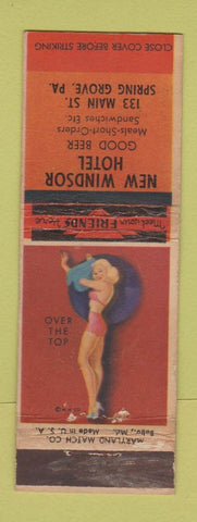 Matchbook Cover - New Windsor Hotel Spring Grove PA pinup WEAR