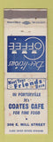 Matchbook Cover - Coates Cafe Porterville CA WORN