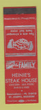 Matchbook Cover - Heinie's Steak House St Joseph MO