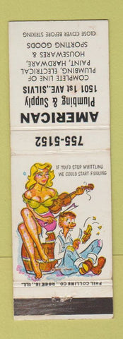 Matchbook Cover - American Plumbing and Supply Silvis IL hillbilly WEAR