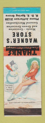 Matchbook Cover - Wagner's Store Grocery Spring Grove PA pinup WEAR