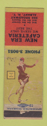 Matchbook Cover - New Era Cafeteria Albany NY pinup WORN
