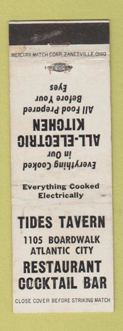 Matchbook Cover - Tides Tavern Restaurant Atlantic City NJ WEAR