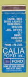 Matchbook Cover - Calia Ford Hartford CT WORN