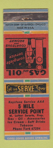 Matchbook Cover - 5 Mile Service oil gas Detroit? WORN