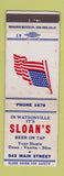 Matchbook Cover - Sloan's Watsonville CA low phone # WEAR
