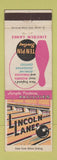 Matchbook Cover - Lincoln Lanes Bowling Bowling Worcester Boston Quincy MA