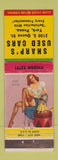 Matchbook Cover - Sharp's Used Cars York PA pinup WEAR