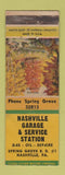 Matchbook Cover - Nashville Garage oil gas Nashville PA