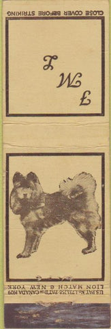 Matchbook Cover - FML Initals Dog Lion Match