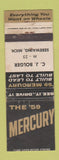 Matchbook Cover - 1959 Mercury CJ Bolger Sebewaing MI WORN
