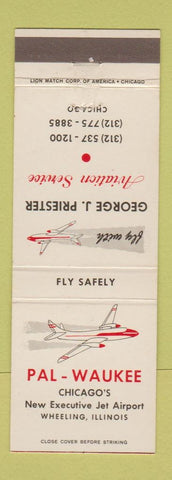 Matchbook Cover - Pal Waukee Airport Wheeling IL George Priester Aviation