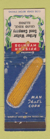 Matchbook Cover - Pfister Hybrid Corn Seed Grand Ridge IL WORN