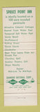 Matchbook Cover - Spruce Point Inn Boothbay Harbor ME
