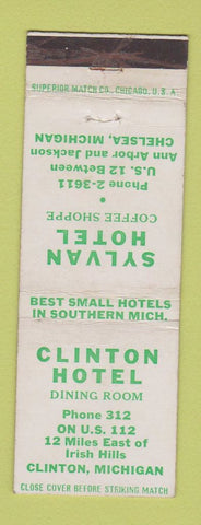 Matchbook Cover - Clinton Hotel Clinton MI Chelsea