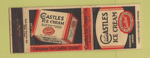 Matchbook Cover - Castles Ice Cream Garfield NJ