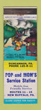 Matchbook Cover - Pop and Mom's Mobil oil gas New Buffalo PA Duncannon WEAR