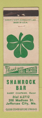 Matchbook Cover - Shamrock Bar Jefferson City MO