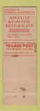 Matchbook Cover - Angelo's Kenwood Inn Great Neck LI NY