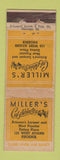 Matchbook Cover - Miller's Cafeteria Phoenix AZ ADVANCE WORN
