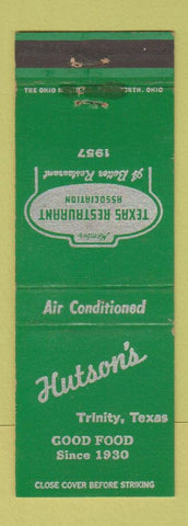 Matchbook Cover - Hutson's Restaurant Trinity TX