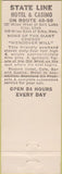 Matchbook Cover - The State Line Hotel Casino Wendover NV cowboy orange