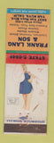 Matchbook Cover - Frank Lang & Son Van Nuys CA Blinds Shades pinup