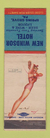 Matchbook Cover - New Windsor Hotel Spring Grove PA pinup WEAR