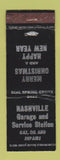 Matchbook Cover - Nashville Garage oil gas Christmas Spring Grove PA WORN