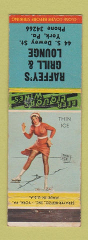 Matchbook Cover - Raffey's Grill Lounge  York PA pinup WEAR