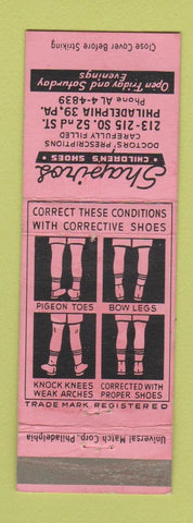 Matchbook Cover - Shapiro's Childen's Shoes Philadelphia PA WEAR
