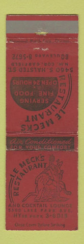 Matchbook Cover - Le Meck's Restaurant Chicago IL girlie WEAR