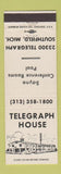Matchbook Cover - Telegraph House Southfield MI