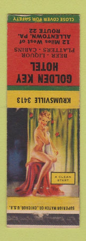 Matchbook Cover - Golden Key Hotel Allentown PA pinup