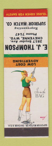 Matchbook Cover - EJ Thompson Superior Match Cheyenne WY pinup