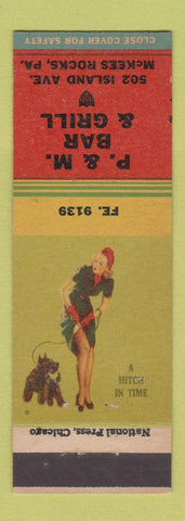 Matchbook Cover - P&M Bar Grill McKees Rocks PA pinup