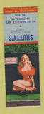 Matchbook Cover - Shutty's Liquor bar? Braddock PA pinup