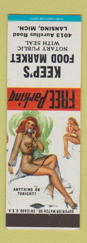 Matchbook Cover - Keep's Food Market Lansing MI pinup
