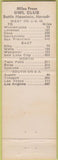 Matchbook Cover - Owl Club Battle Mountain NV