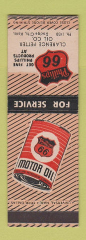 Matchbook Cover - Phillips 66 oil gas Dodge City KS low phone #