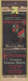 Matchbook Cover - Cunningham Shirts San Diego Long Beach CA Safety First WORN