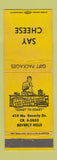 Matchbook Cover - The Cheese Shop Beverly Hills CA WEAR