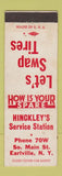 Matchbook Cover - Hinckley's Service oil gas Earlville NY WEAR
