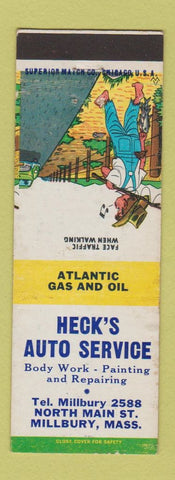 Matchbook Cover - Heck's Auto Service Millbury MA WEAR