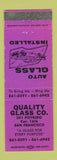 Matchbook Cover - Quality Glass San Francisco CA WEAR