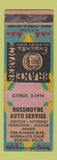 Matchbook Cover - Rossmoyne Auto Service Glendale CA WEAR